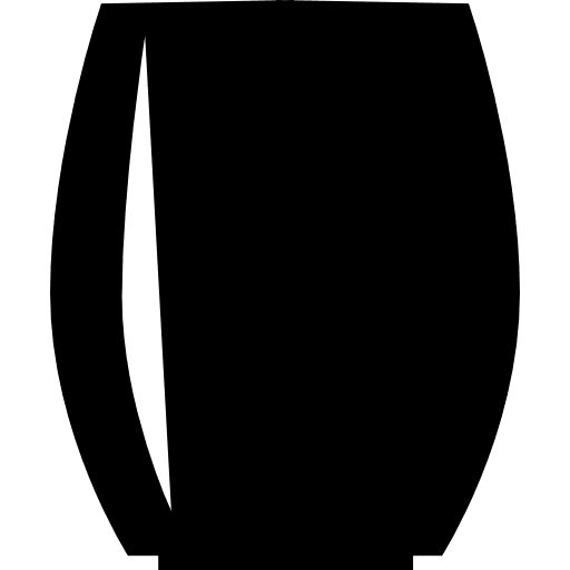 Black glass of convex sides kitchen pack container drink icon