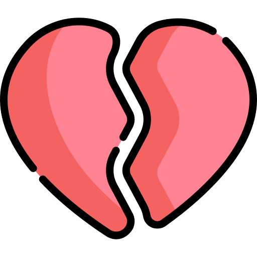 Broken heart romantic broken heart love and romance icon