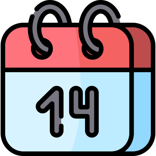 Calendar time and date love love and romance icon