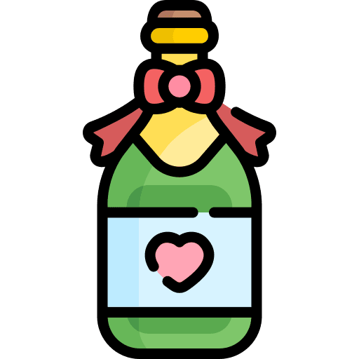 Champagne food and restaurant bottle alcohol icon