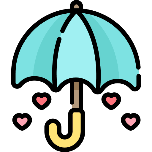 Umbrella valentines day love weather icon