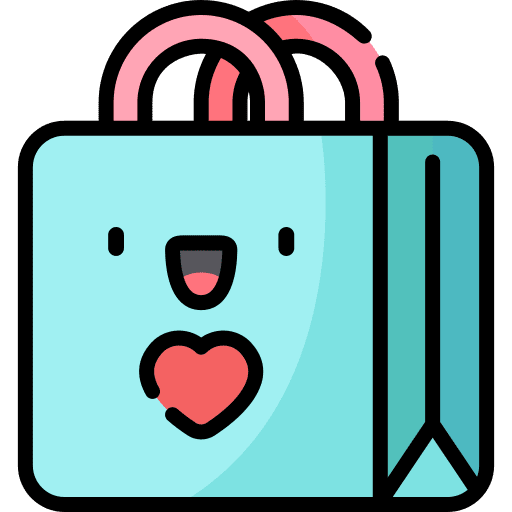 Bag love and romance hearts business icon