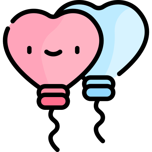 Balloons heart love and romance balloons icon
