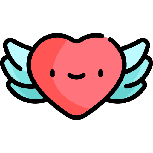 Heart valentines day romantic angel icon
