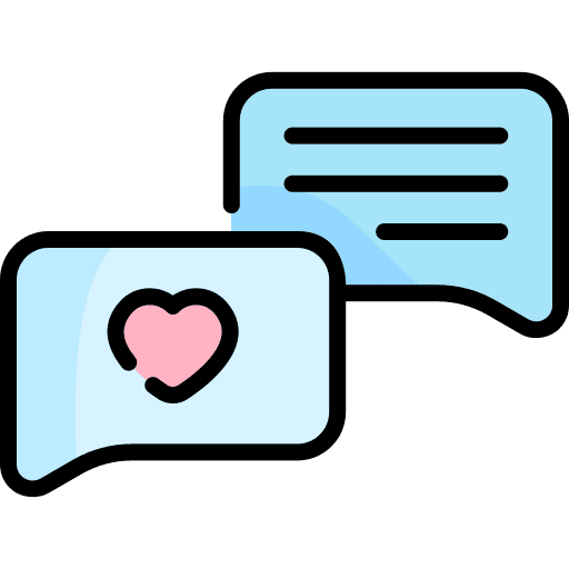 Messages speech bubble love conversation icon