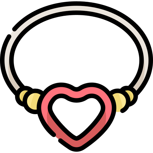 Necklace heart valentines day heart shape icon