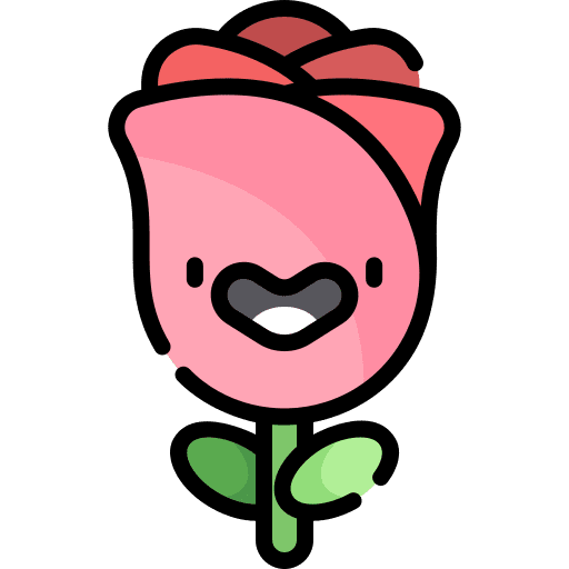 Rose flower botanical petals icon