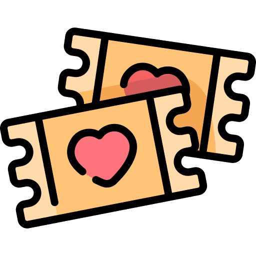 Tickets valentines tickets love and romance icon