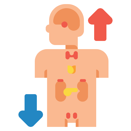 Hormonal imbalance genes scales healthcare and medical icon
