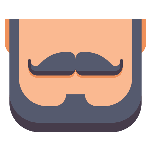 Mustache with beard beard healthcare and medical mustache with beard icon