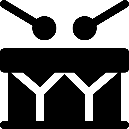 Drum music drumsticks music and multimedia icon