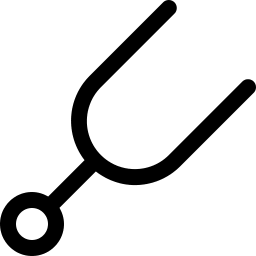 Tuning fork reflex hammer tuning fork icon