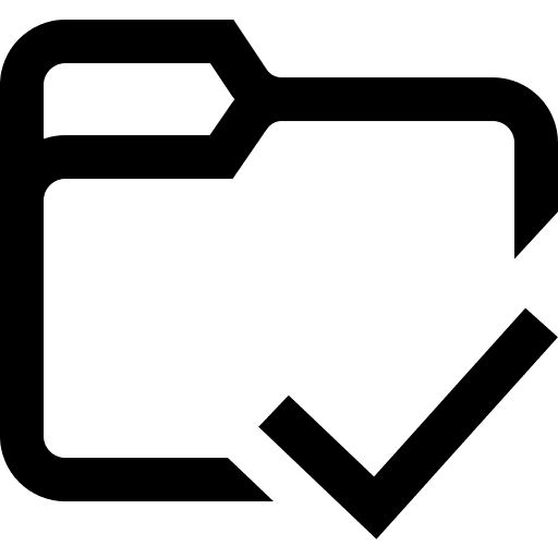 Checked checkmark haw docs stroke folders icon