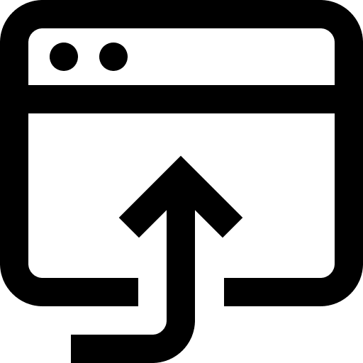Open in browser ui browser arrow icon