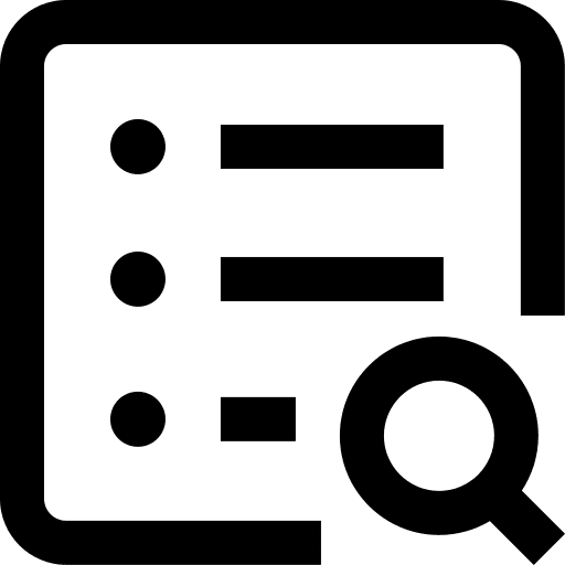 Search listing glasses list search icon