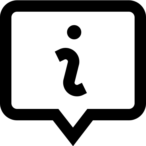 Info circular communications speech bubble icon