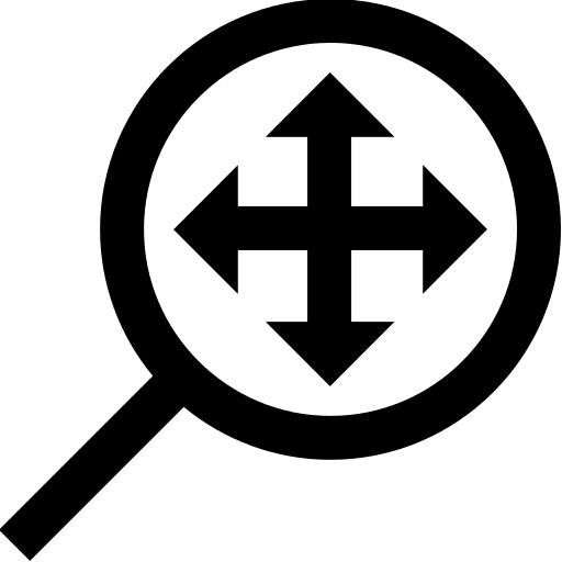 Move arrows magnifying glass ui icon