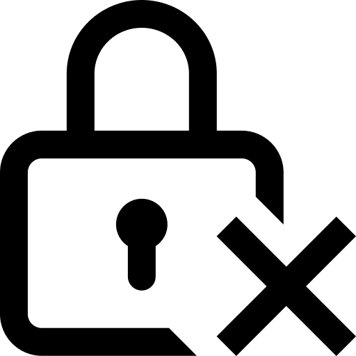 Unlocked cross ui security icon