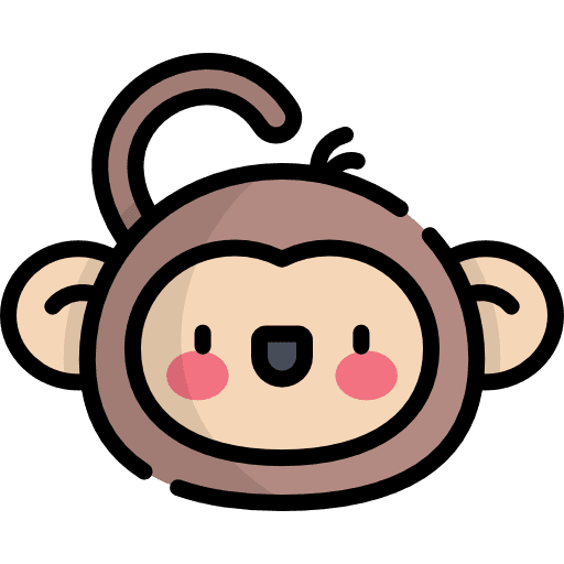 Monkey zoo cute primate icon