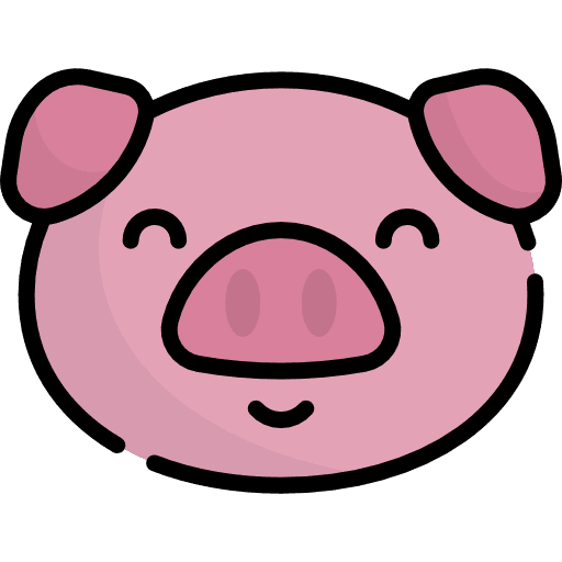 Pig meat animals farming icon