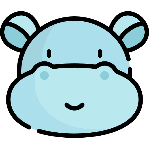 Hippopotamus outline wildlife zoo icon