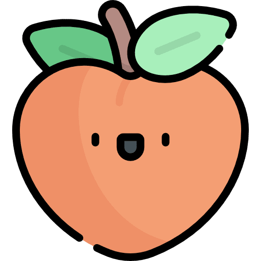 Peach fruit organic vegetarian icon
