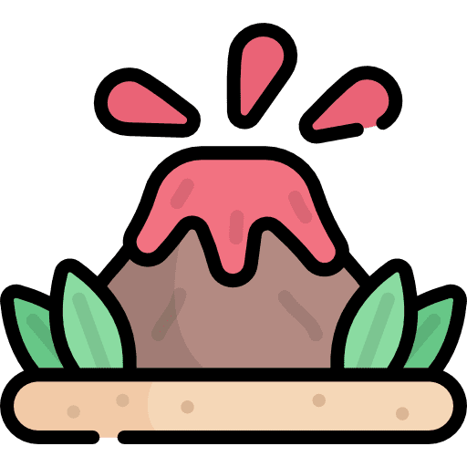 Volcano dangerous volcano erupting icon