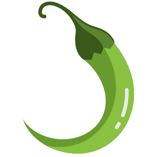 Green chili pepper supermarket vegan food and restaurant icon