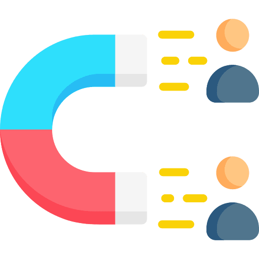 Attraction lead generation magnet attraction icon