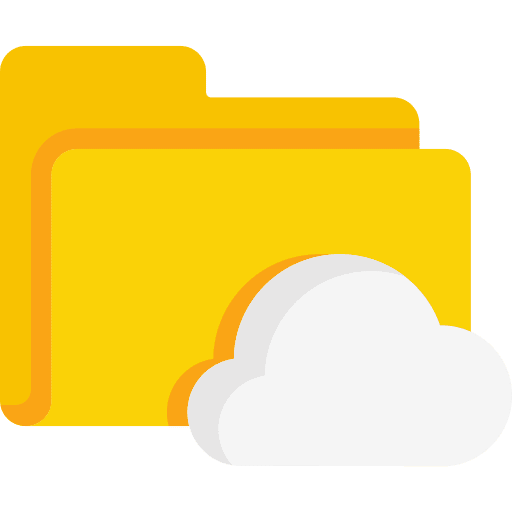 Cloud storage files and folders server cloud storage icon