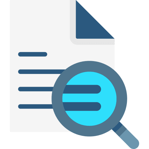 Document loupe summary inspection icon