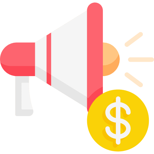 Promotion ad files and folders advertising icon