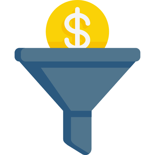 Sales funnel marketing earnings sales funnel icon
