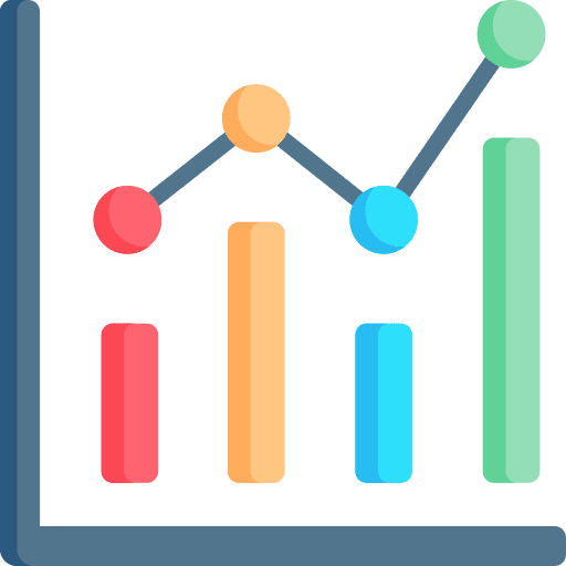 Line chart line benchmark business and finance icon