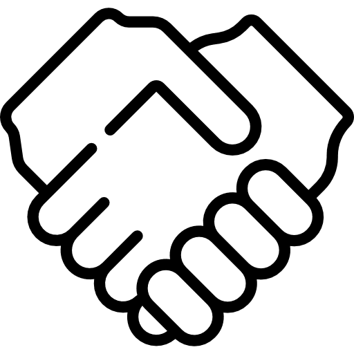 Cooperate agreement business handshake icon