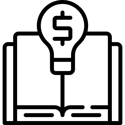 Learning business and finance education idea icon