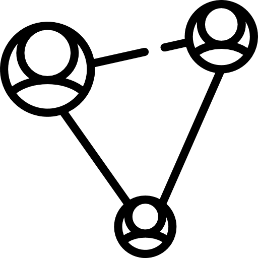 Networking interface shapes marketing icon