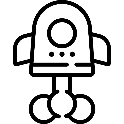 Rocket space ship seo and web transport icon