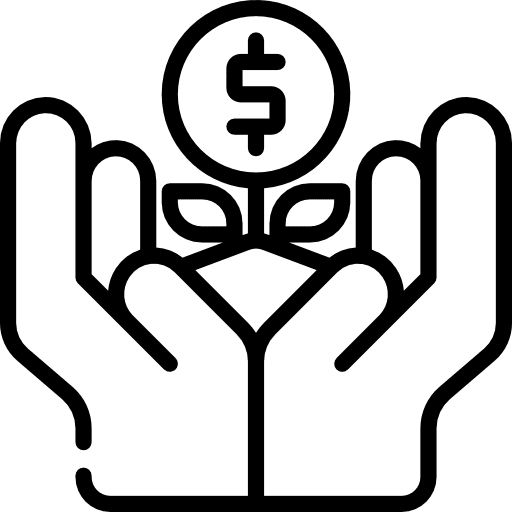 Growth investment seo and web currency icon