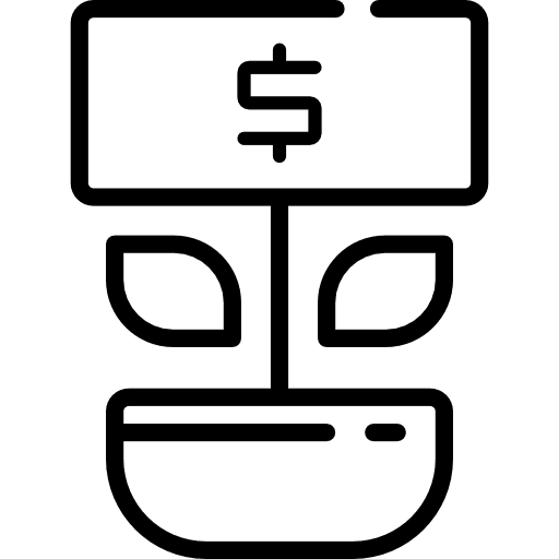 Growth plant investment business icon