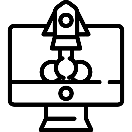 Startup business and finance transportation space ship icon