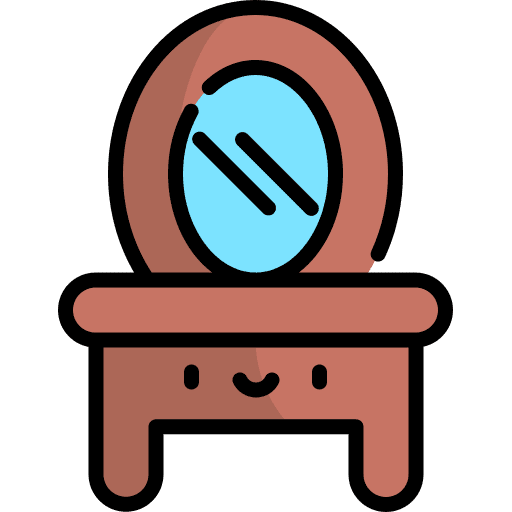 Dressing table beauty salon mirror furniture and household icon Dressing table beauty salon mirror furniture and household icon