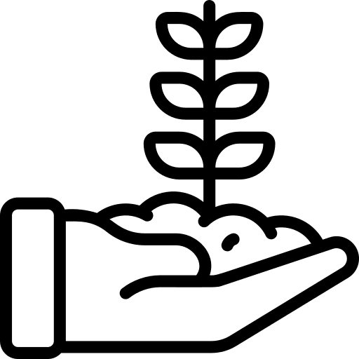 Crops farming hand farming and gardening icon