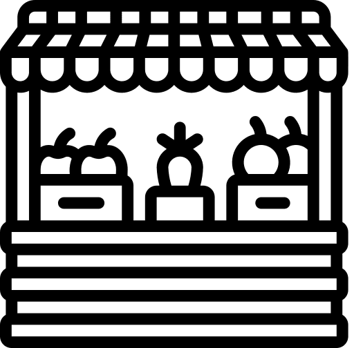 Stand market stand farming and gardening icon