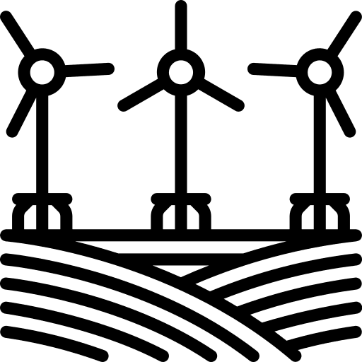 Windmill farming and gardening wind farm green icon