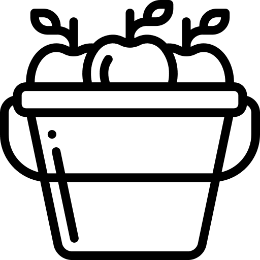 Bucket fruit diet organic icon