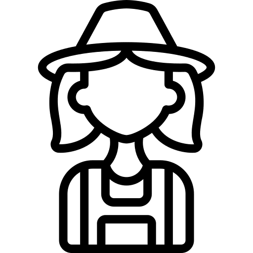 Farmer ecology and environment female professionals icon