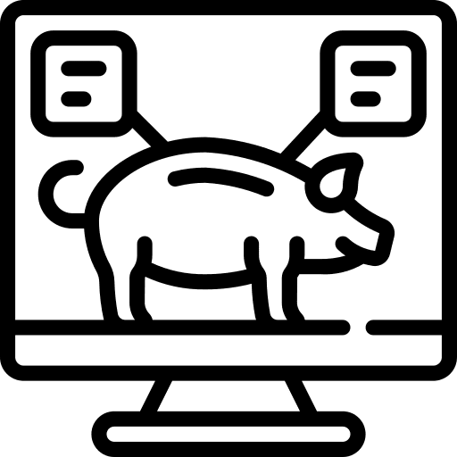 Computer farming and gardening commerce and shopping online icon