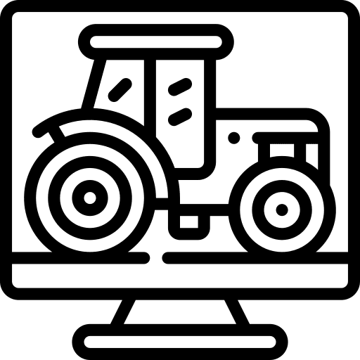 Desktop tractor computer farming and gardening icon