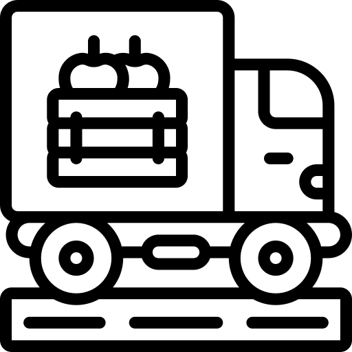 Van truck farming and gardening produce icon